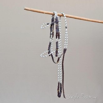 Bride camargue en corde et cuir Bride camargue en corde et cuir