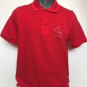 Polo brodé maille piquée rouge Homme