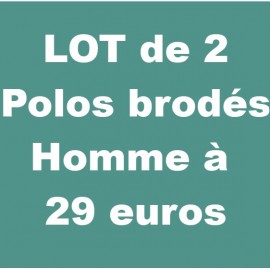 LOT de 2 Polos brodés maille piquée Homme