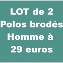 LOT de 2 Polos brodés maille piquée Homme